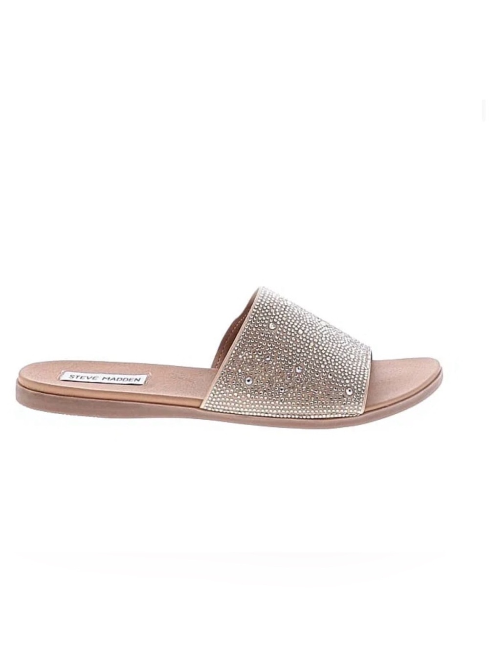 Steve Madden Silver Sienna Rhinestone Slide Sandals Size 8